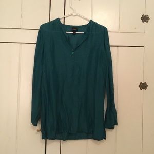 Eileen Fisher Teal Linen Tunic